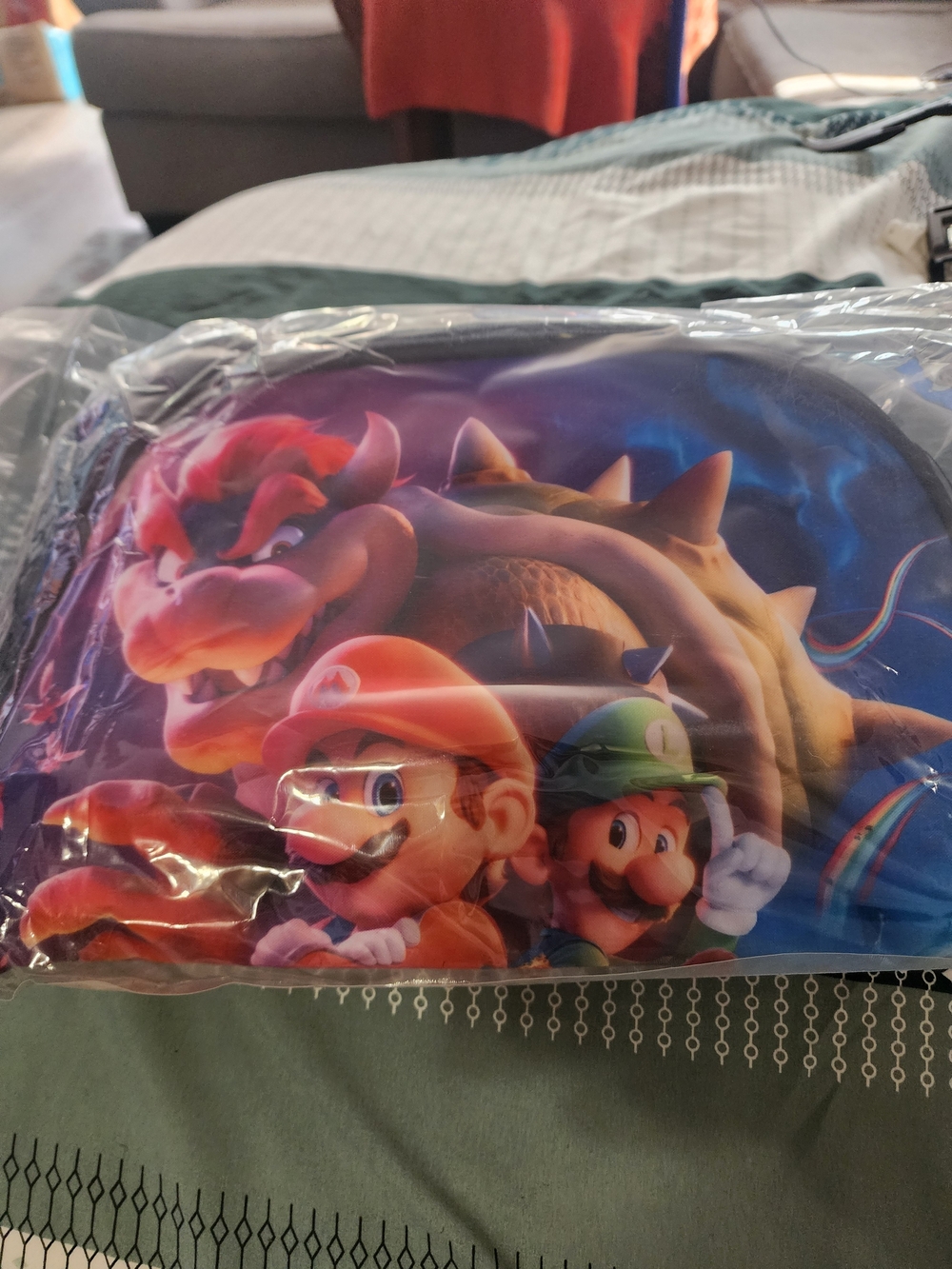 Super Mario Kids Accessories Pouch - Blue/Purple- New